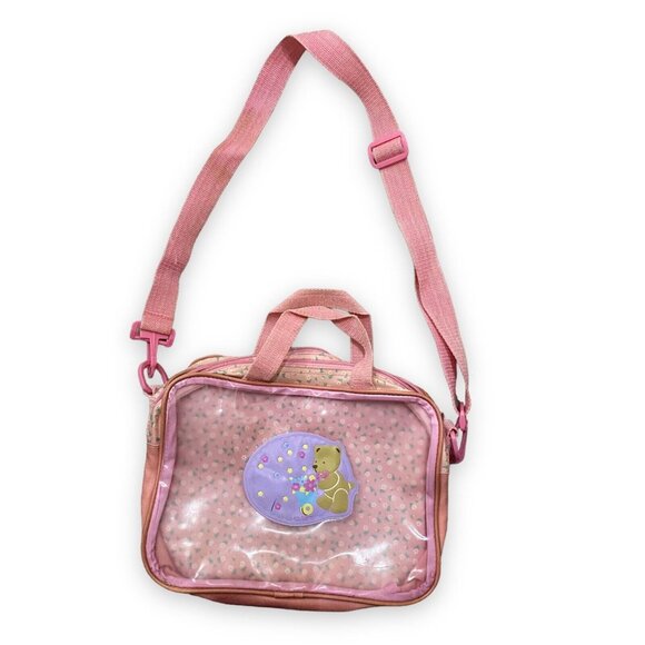 Sanrio Handbags - Vintage Sanrio Tweedle Dee Dee Bear Vinyl Satchel Zipper Bag Purse 1991